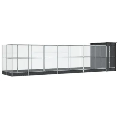 Produktbild von Voliere mit Erweiterung Silbern 830x203x216 cm Stahl