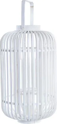 Image de Lanterne DKD Home Decor Cristal Blanc Bambou Urbain (28 x 28 x 47 cm)