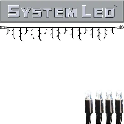 System LED Black | Lichtvorhang | koppelbar | exkl. Trafo | 3,00m x 0,40m | 50x Kaltweiß