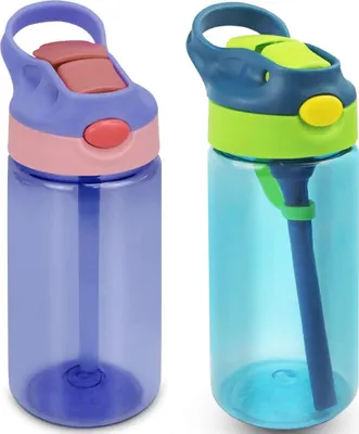 Produktbild von Kinder trinkflaschen 2 Pcs kinderflasche Sport trinkflasche wasserflasche auslaufsicher Kinder für Kindergarten Schule Ausflüge 480ml