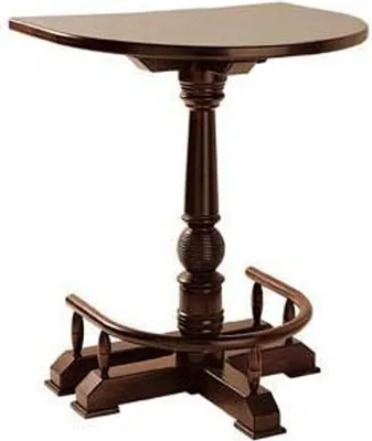 Produktbild von Casa Padrino Luxus Wand Stehtisch mit Fußstütze Dunkelbraun 75 x 90 x H. 110 cm - Halbrunder Massivholz Tisch - Halbrunder Massivholz Bartisch