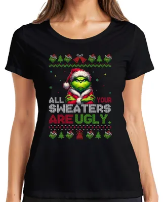 Obrázek produktu pro Dámské tričko Grinch Christmas Funny Gift, černá barva, XL