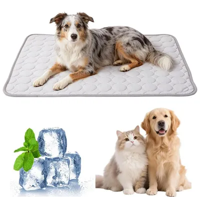 Immagine prodotto di Tappetino refrigerante per cani, doppio lato, 70x55 cm, lavabile, auto-raffreddante, ideale per animali domestici