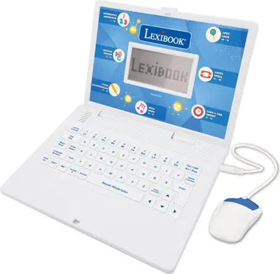 Produktbild von Lexibook - Zweisprachiger Laptop für Bildungszwecke Englisch und Deutsch, 124 Aktivitäten, Mathematik, Logik, Musik, Uhr, Spiele - JC598i3