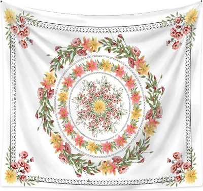 Image de Tapis mural fleur et plante esquissŽe, tapisserie mandala-fleurs-boho, tapis mural hippie b?mique Pour chambre, salon, rŽsidence, dŽcoration de la maison (200 cm x 150 cm,couleur 4)