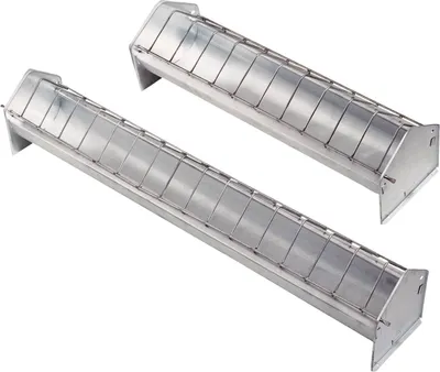 Produktbild von Legehennentrog 50 cm verzinkt - Futtertrog für Hühner Enten