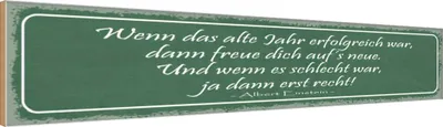 Produktbild von vianmo Holzschild 10x46 cm wenn das alte Jahr erfolgreich Dekoration