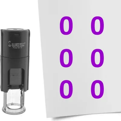 Produktbild von CombiCraft Selbstfärbender Stempel 'Zahl 4' in der Farbe Lila, Ø10mm