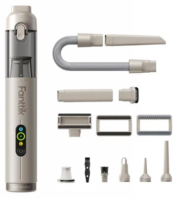 Produktbild von Fanttik Slim V10 Ultra kabelloser Autostaubsauger, 4-in-1 Mini Handstaubsauger mit 19 kPa Saugkraft, frei kombinierbarem Zubehör, 2 Saugmodi für Auto, kleine Arbeiten, Tastatur und Büro (Braun)