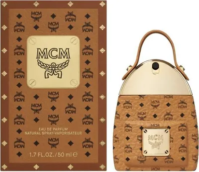 A product box and bottle of MCM Eau de Parfum.