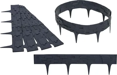 Obrázok produktu pre GARDENIX – 3,16 m dlhý obrubník na záhony v kamennom vzhľade, ohraničenie záhonov, obrubník na trávnik, záhradný palisádový plot – antracit