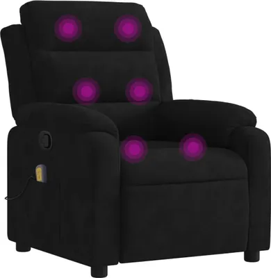 Image de vidaXL Fauteuil de massage relaxant, velours noir