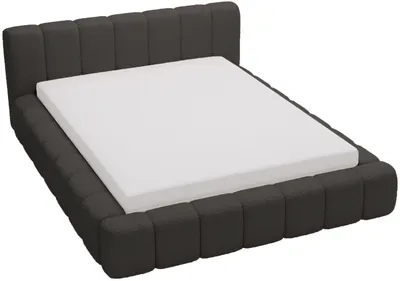 Obrázek produktu pro Čalouněná postel 180x200 Bolonia – dvojlůžko Boucle s úložným prostorem, silnou pěnovou výplní, postel 180 x 200 cm, černá