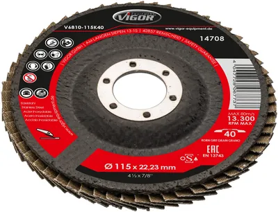 Produktbild von Fächerscheiben Satz ∙ 115 mm ∙ K-40 ∙ V6810-115K40 ∙ Anzahl Werkzeuge: 10