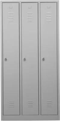 Produktbild von Garderobenspind Camel | 3-Fächer| HxBxT 180x90x50 cm | Vorhängeschloss | Grau