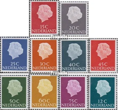 Produktbild von Briefmarken Niederlande 1953 Mi 621X y A-629X y A,641X y A (kompl.Ausg.) postfrisch Juliana