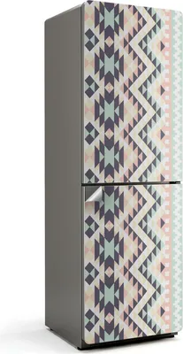 Produktbild von Geometrisches Muster mit Dreiecken – Kühlschrank Aufkleber – Klebefolie Kühlschrank – Kühlschrank Nachbildung – Kühlschrankfolie selbstklebend – Küchen Nachbildungation – 60x180 cm