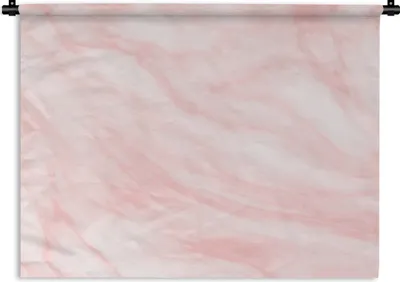 Produktbild von MuchoWow® Wandteppich Wandbehang Marmor - Rosa - Weiß - Luxus - Marmoroptik 60x45 cm Tapisserie Dekoration Wandtuch - Das Schlafzimmer
