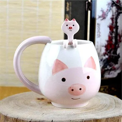 Immagine prodotto di Tazza in Vetroceramica Famanu con cucchiaino - Tazza grande da 420 ml, ideale per caffè e espresso