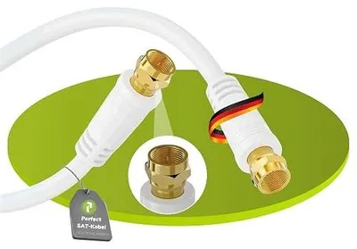 Zdjęcie produktu dla Kabel satelitarny koncentryczny f/f 20M złącze anteny TV biały