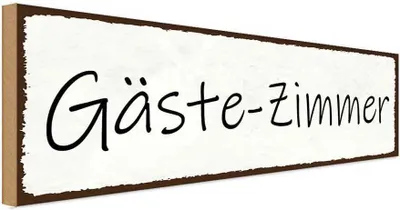 Produktbild von vianmo Holzschild 10x27 cm Gäste-Zimmer Geschenk