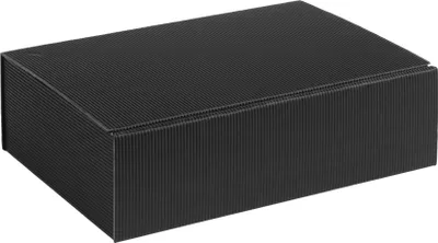 Produktbild von Geschenkbox aus offener Wellpappe, Geripptes Karton SCHWARZ, Format 20x14x7cm, 100 St.