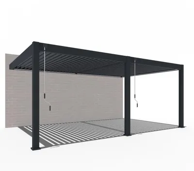 Immagine prodotto di Pergola da parete Weide Deluxe Plus interamente in alluminio 4x6 m con tetto a lamelle antracite