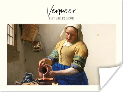Produktbild von MuchoWow® Poster Milchmädchen - Vermeer - Alte Meister 120x90 cm - Wandbild