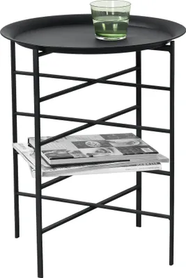 Produktbild von Beistelltisch 40 x 40 x 52 cm Couchtisch abnehmbare Tischplatte Sofatisch Ablage Metall Schwarz [en.casa]