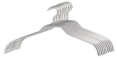 Metall-Kleiderbügel Set 10er, 41 cm, Antirutsch, silber