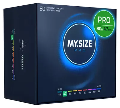 Immagine prodotto di MY.SIZE PRO Preservativi Elite taglia 1, 47 mm, 80 Pezzi, vestibilità perfetta e dimensioni adatte a tutti