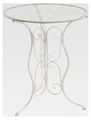 Produktbild von Runder Metalltisch für den Garten - Weiß
