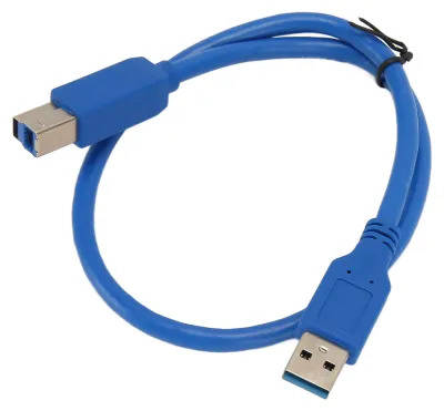 Zdjęcie produktu dla Kabel USB 3.0 do drukarki, wtyk A – wtyk B, 50 cm, 5 Gb/s, szybki kabel do drukarki i skanera do przesyłania danych