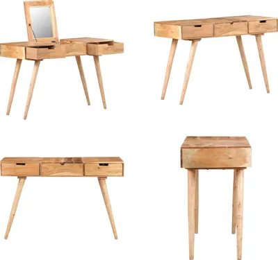 Obrázok produktu pre vidaXL Toaletný stolík so zrkadlom 112x45x76 cm Akácia masív - Toaletný stolík - Toaletné stolíky - Drevený toaletný stolík - Drevené toaletné stolíky