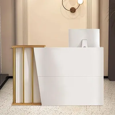 Produktbild von Kassentheke Schmal Einzelhandel, Empfangstheke Rezeption, Empfangstresen für Praxis, Reception Desk Salon, Rezeptionstheke für Schönheitssalons Salon Lobby Geschäft B 120 cm B 100cm