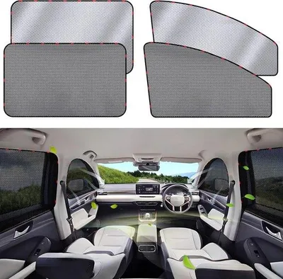 Produktbild von Kindersonnenblende für Auto - 4 magnetische Sonnenblenden für Auto - UV-Schutz - Hitze- und Sonnenschutz für Auto - Seitenfenster-Sonnenblende