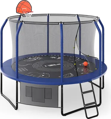 Produktbild von UNIX Line Trampolin Outdoor 244/305/366 cm - Komplettset Netz, Leiter, Basketballkorb - Trampolin Kinder Kindertrampolin Gartentrampolin - SÜD GS