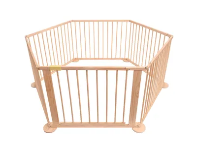 Immagine prodotto di Bc-elec - 5664-0018YLB Baby park esagonale flessibile in legno 5,4m, 6 campi 70x90cm cad