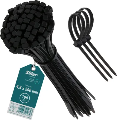 Produktbild von Kabelbinder 200mm x 4,8mm Farbe Schwarz Dunkelbraun 100 Stück von Sillar