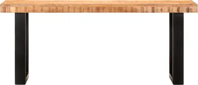 Produktbild von vidaXL Sitzbank 110 cm Raues Mango-Massivholz und Stahl
