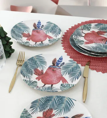 Produktbild von Hermia Concept, ST025006F021AD05J000ACO100, Keramik-Dessertteller-Set (6-teilig), Mehrfarbig, 100 % KERAMIK, 25 x 25 x 3,7 cm