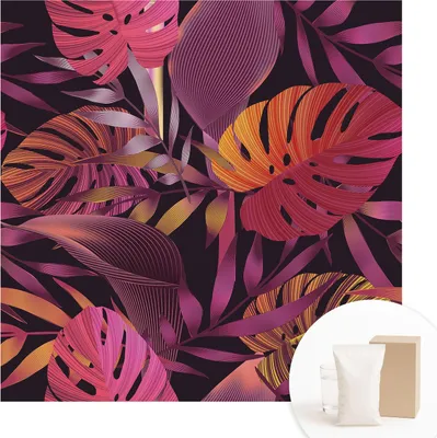Produktbild von Fototapete - Wandbilder für Wohnzimmer - 250x250 cm - Dekorative Wandfolie - Modernes Design für Wanddekoration - Tapeten für Innenräume - Exotische Blätter