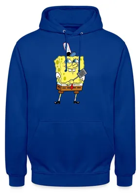 Produktbild von Spreadshirt SpongeBob Schwammkopf Burger Braten Uni Hoodie, L, Royalblau