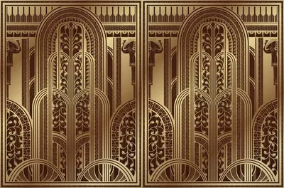 Produktbild von Sanders & Sanders Fototapete Art Decó Muster Gold 424 x 280 cm