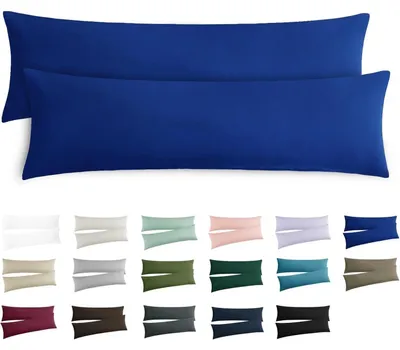 Produktbild von Kissenbezug 40x145 cm Königsblau Mikrofaser 2er Set mit Reißverschluss