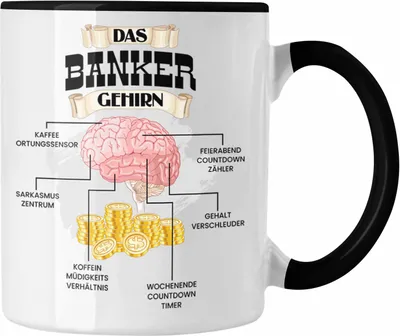 Produktbild von Trendation - Banker Tasse Lustiges Geschenk für Investment Banker Spruch Becher Geburtstag Weihnachten (Schwarz)