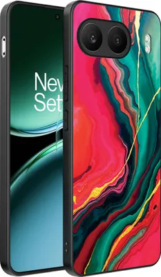 Produktbild von Smartphonica Telefon Fall geeignet für OnePlus Nord 4 mit roten grünen Marmor Print - TPU Backcover Fall rot grün Marmor Design