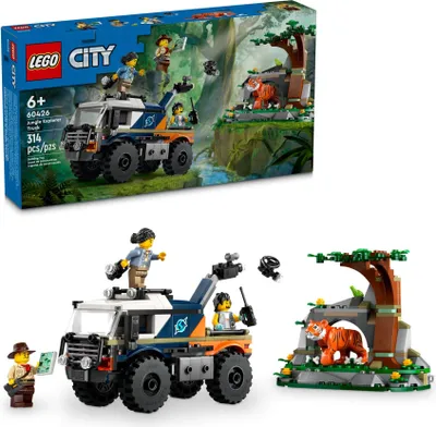 Produktbild von LEGO City Dschungelforscher-Truck, Bau- und Spielset für Kinder ab 6 Jahren, cooles Geburtstagsgeschenk, LKW-Spielzeug, mit 3 Abenteurer-Minifiguren und Tiger 60426