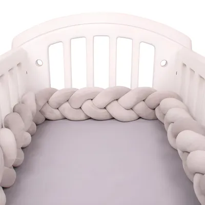 Produktbild von Bettschlange geflochten, Baby Nest, Bettumrandung Baby Bett grau 2m