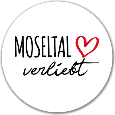 Produktbild von Huuraa Aufkleber Moseltal verliebt 10cm rund Sticker Geschenkidee